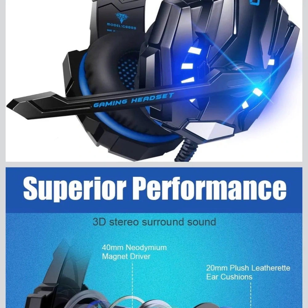 Blue and Black Gaming Headset